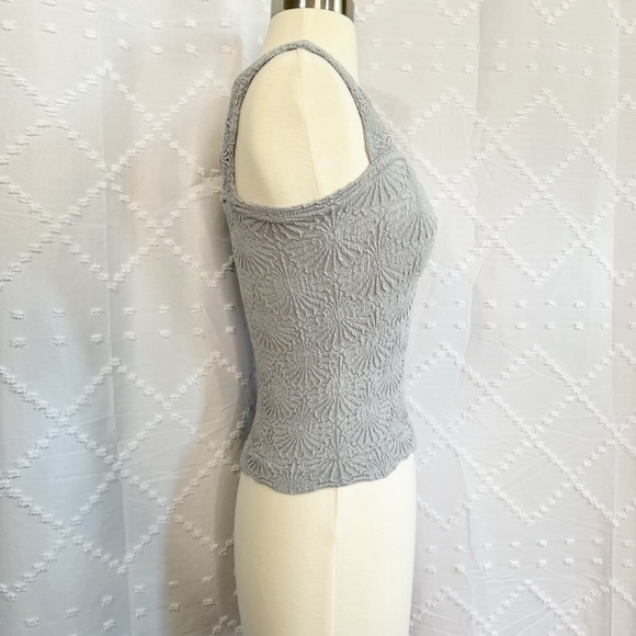 👀 485. NWOT Free People Intimately Textured Knit Tank | XS/S Slate Gray Stretchy - Picture 6 of 9